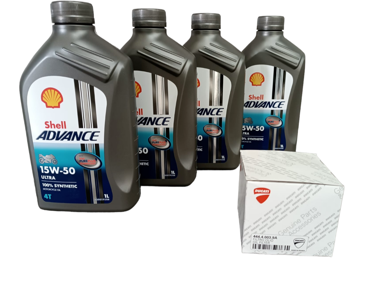 kit tagliando olio motore Shell Advance 15w50 + filtro originale DUCATI