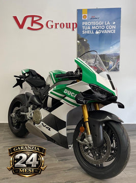 Moto sportiva Ducati Panigale V4 Tricolore usata presso VB GROUP con livrea bianca, verde e rossa